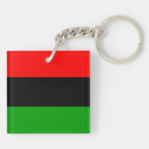 Rote, schwarze, grüne panafrikanische Flagge Schlüsselanhänger