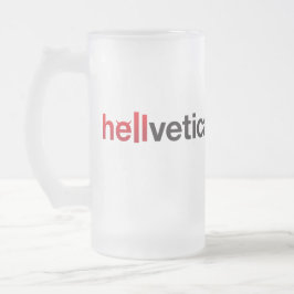 rote & schwarze Hellvetica-Wortmarke Mattglas Bierglas
