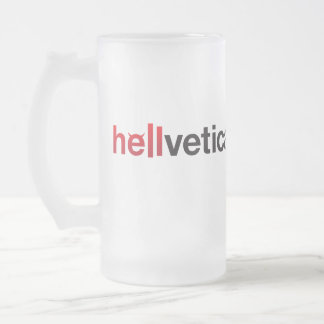 rote & schwarze Hellvetica-Wortmarke Mattglas Bierglas