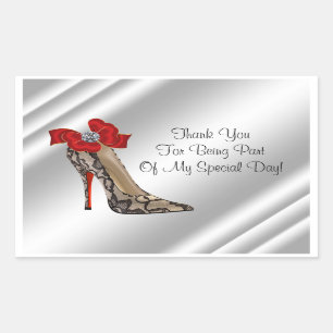 Rote schwarze High Heel Schuh Party Favor Aufklebe Rechteckiger Aufkleber