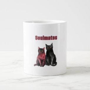 Rote Schwarze Katzen Seelenverwandte Jumbo-Tasse