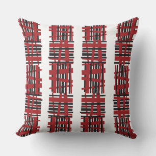 ROTE SCHWARZE LINIEN DESIGN Retro-Kissen Kissen