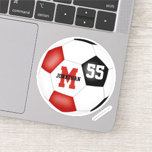 Rote schwarze Mannschaft Farben Jungs Mädchen Fußb Aufkleber