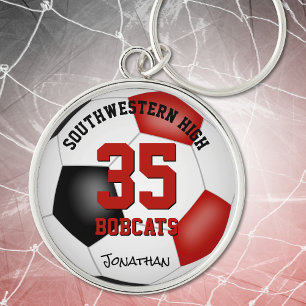 Rote schwarze Mannschaft Farben Jungs Mädchen nenn Schlüsselanhänger