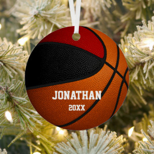 Rote Schwarze Mannschaft Jungs Basketball Ornament Aus Metall
