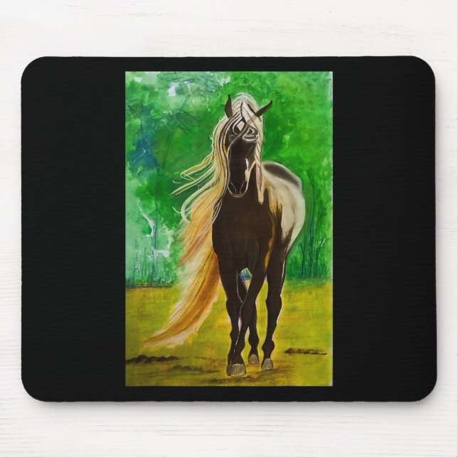 Rote Schwarze Pferde Reiten Reiten Mousepad (Vorne)