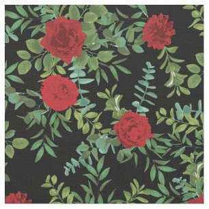 Rote schwarze Rose Blumenkohle Blume Stoff