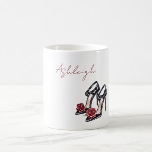 Rote schwarze Rose Kaffeetasse