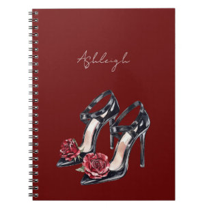 Rote schwarze Rose Notizblock