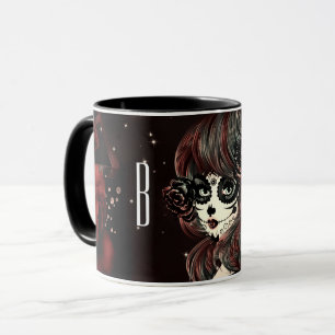 Rote schwarze Rose Saubere Möwe Personalisiert Tasse