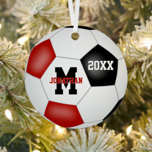 Rote Schwarze Schule Jungen Mädchen Fußball Ornament Aus Metall