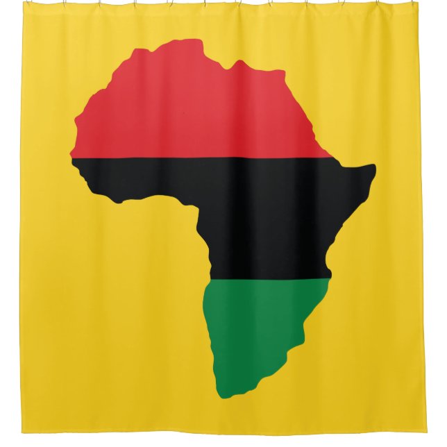 Rote, schwarze u. grüne Afrika-Flagge Duschvorhang (Vorderseite)