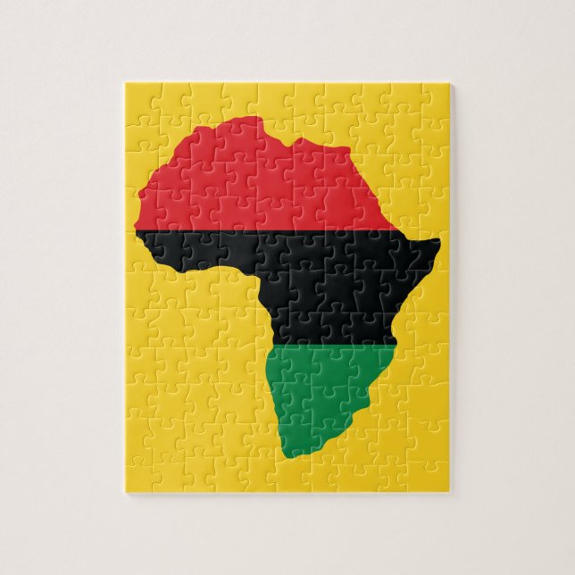 Rote, schwarze u. grüne Afrika-Flagge Puzzle (Vertikal)
