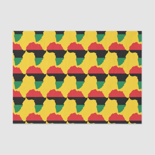Rote, schwarze u. grüne Afrika-Flagge Seidenpapier (Vorderseite)