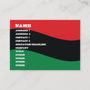 Rote, schwarze u. grüne Flagge Visitenkarte