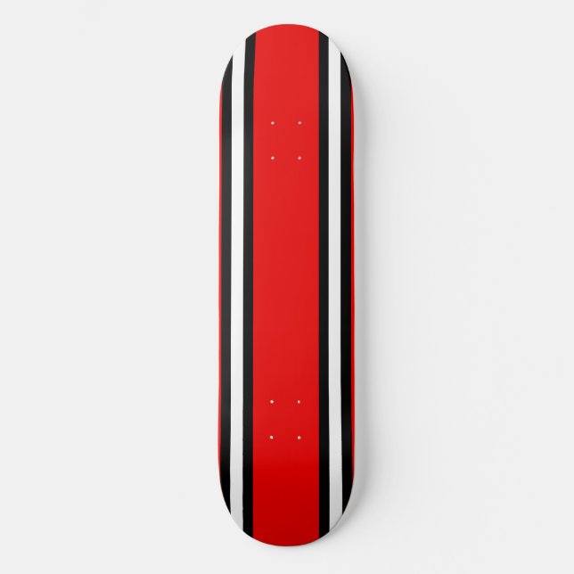 Rote schwarze u. weiße skateboard (Vorderseite)