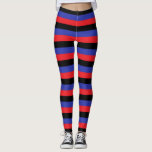Rote, schwarze und blaue Streifen Leggings<br><div class="desc">Abstrakte digitale Kunst aus roten,  schwarzen und blauen Streifen.</div>