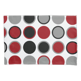 Rote, schwarze und graue Kreise Kissenbezug