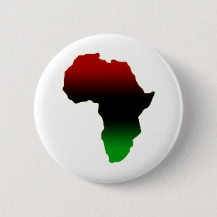 Rote, schwarze und grüne Afrika-Form Button