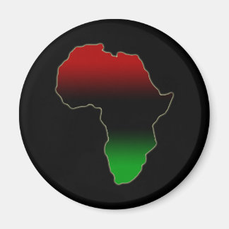 Rote, schwarze und grüne Afrika-Form Magnet