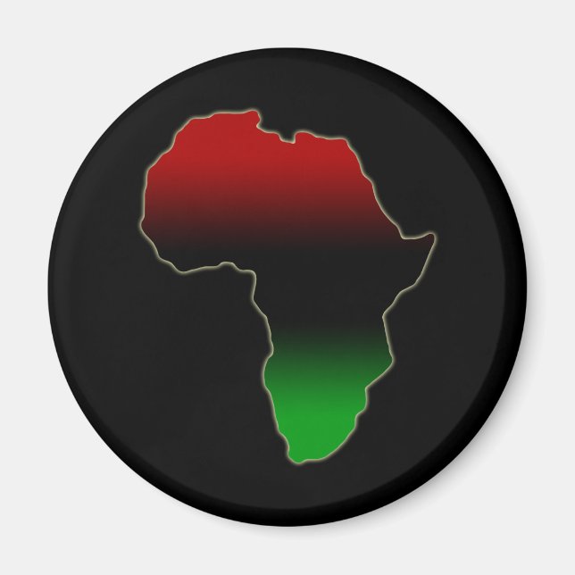 Rote, schwarze und grüne Afrika-Form Magnet (Vorne)