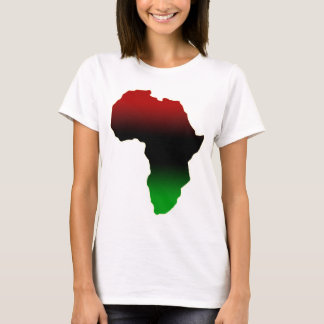 Rote, schwarze und grüne Afrika-Form T-Shirt