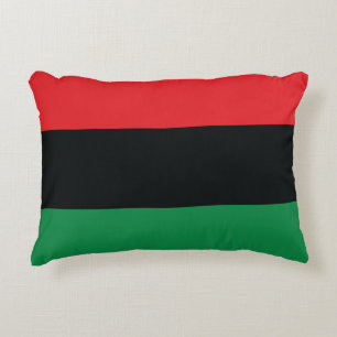 Rote, Schwarze und Grüne Flagge Dekokissen