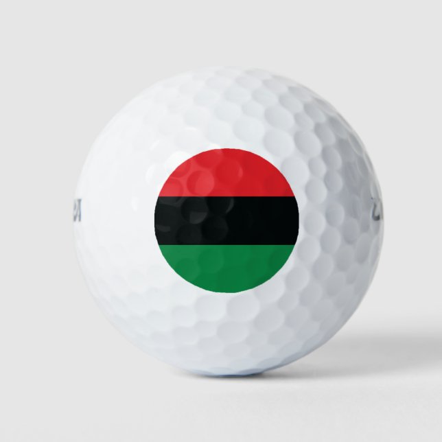 Rote, Schwarze und Grüne Flagge Golfball (Vorderseite)