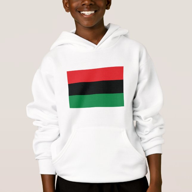 Rote, Schwarze und Grüne Flagge Hoodie (Vorderseite)