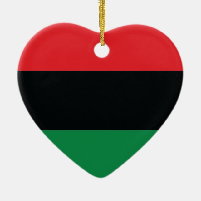 Rote, Schwarze und Grüne Flagge Keramik Ornament (Vorne)