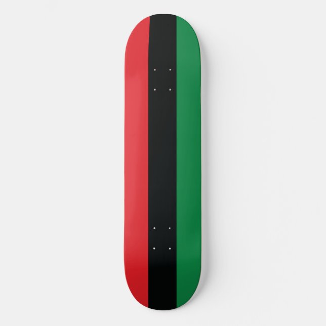 Rote, Schwarze und Grüne Flagge Skateboard (Vorderseite)