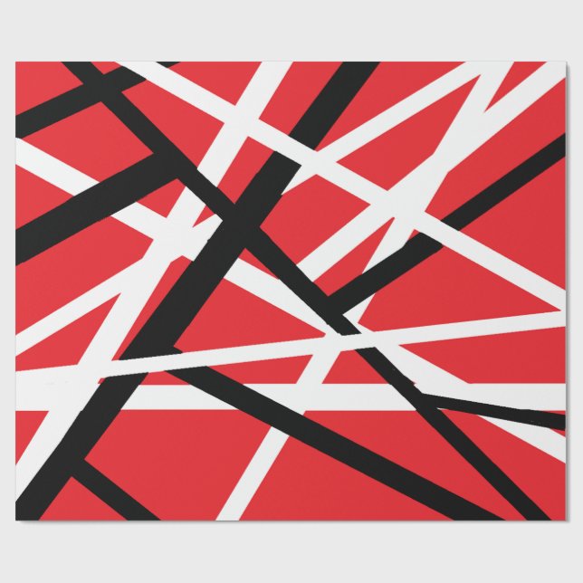 rote, schwarze und weiße Grafik Geschenkpapier (Flach)