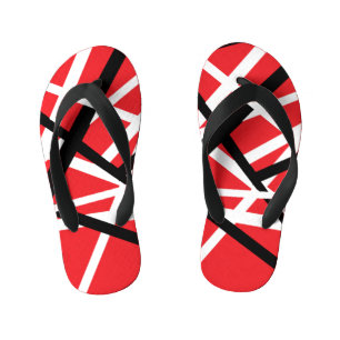 Rote, schwarze und weiße Grafik Kinderbadesandalen