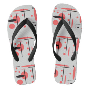 Rote, schwarze und weiße Sommer-Sandalen Flip Flops