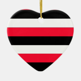 Rote, schwarze und weiße Streifen Keramikornament