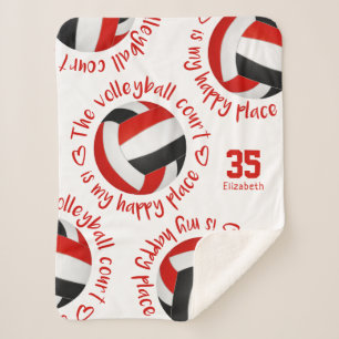 rote schwarze Volleyballfeld glücklicher Ort Typog Sherpadecke