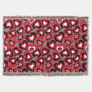Rote, schwarze, weiße Herzen, Valentinstag . Decke