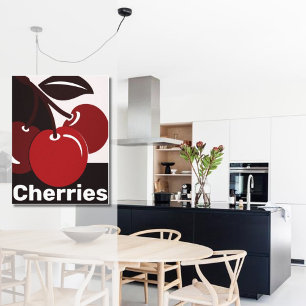Rote, schwarze, weiße Küchenwand-Dekorationsidee - Poster