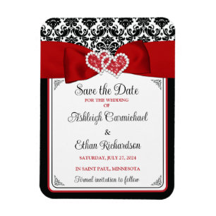 Rote, schwarze, weiße Liebesherzen Foto Save-the-D Magnet