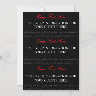Rote, schwarze, weiße Rose RSVP-Karten Einladung