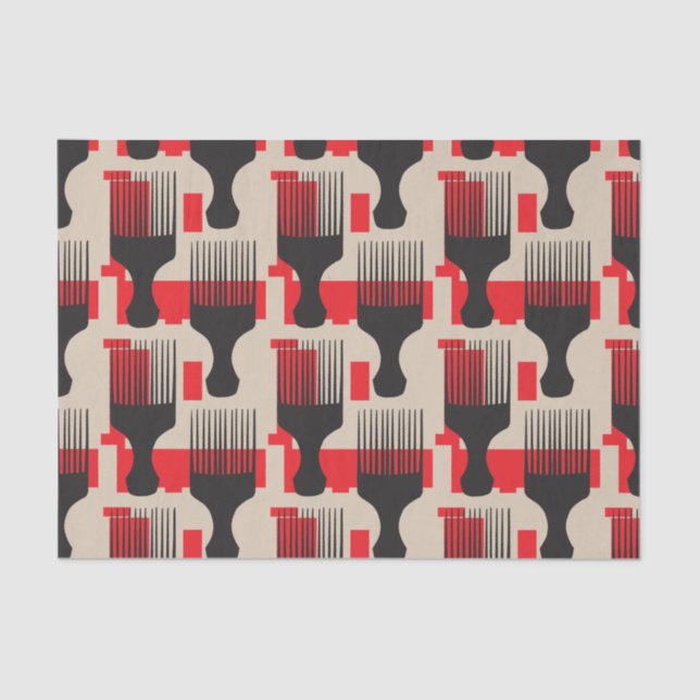 Rote schwarzes Haar-Kammafro-Auswahl Seidenpapier (Vorderseite)