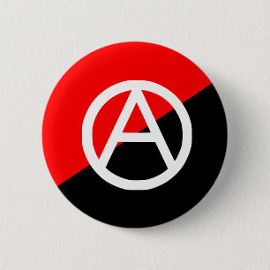 Rote Schwarzweiss-Anarchisten-Flaggen-Anarchie Button
