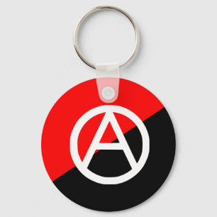 Rote Schwarzweiss-Anarchisten-Flaggen-Anarchie Schlüsselanhänger