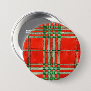 ROTE SCOTT TARTAN Round-Button-Taste Button