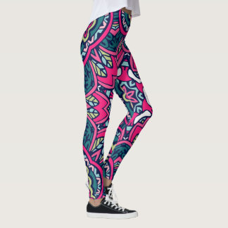 Rote Scrapbook-Muster-Leggings Leggings