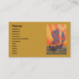 Rote Segel im sunset-kubistischen Junk-Abstrakte Visitenkarte