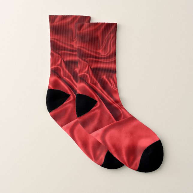 Rote Seide Socken (Paar)
