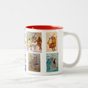 Rote Serie, Fünf-Bild-Jazz-Kaffee-Tasse Zweifarbige Tasse