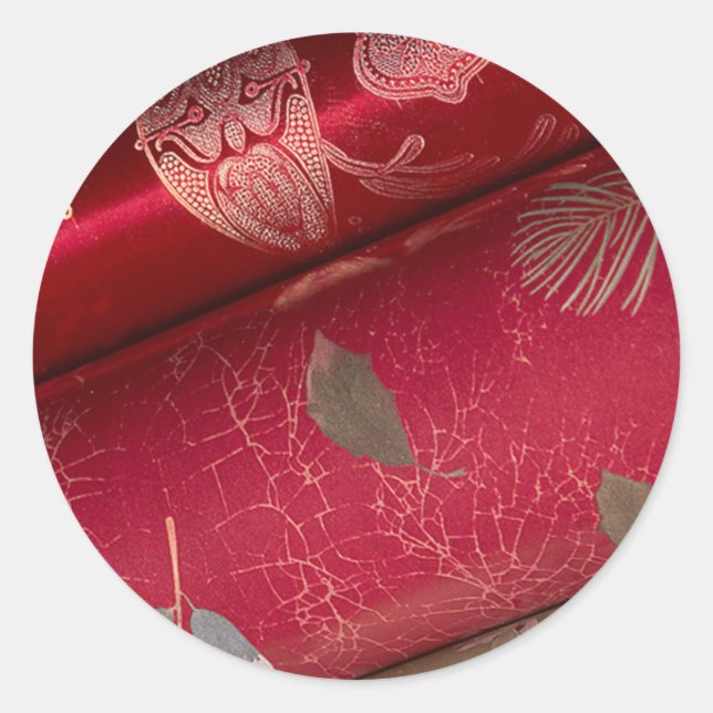 Rote Shiny Wrapping Paper Cards und Aufkleber (Vorderseite)