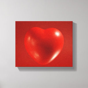 Rote sich hin- und herbewegende Herz eingewickelte Leinwanddruck